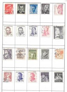 Czechoslovakia #Z37 Mixture Page of 20 stamps  Collection / Lot