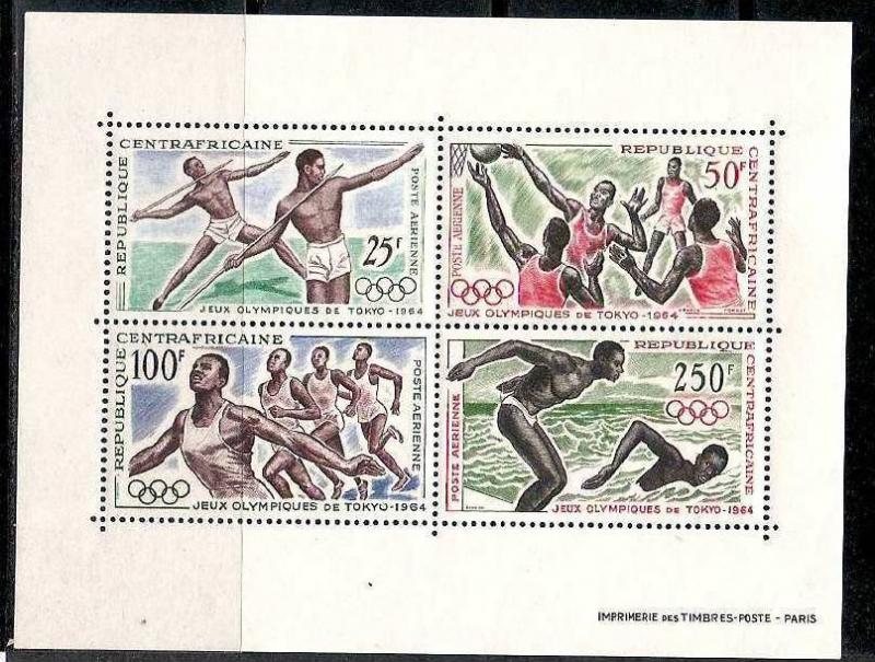 Central African Rep. 1964 Tokyo Olympic, Javelin Throw, Basketball, Running, ...