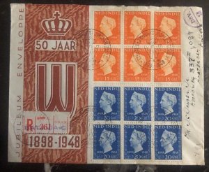 1948 Batavia Netherlands Indies First Day Cover FDC To Amsterdam Holland Jubilee