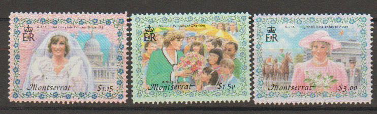 Montserrat SG 1109 - 1111 set of 3  MH - Diana