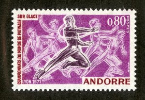 FRENCH ANDORRA 202 MNH SCV $2.50 BIN $1.25 SPORTS