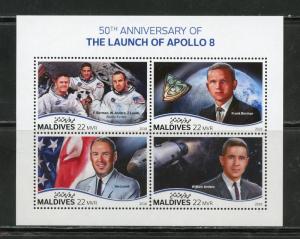 MALDIVES 2018 50th ANN OF THE LAUNCH OF APOLLO 8  SHEET MINT NH