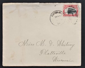 US #295 Error Slow Train into Frame on Small Cover Sep 20, 1901