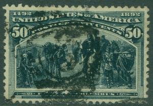 EDW1949SELL : USA 1893 Scott #240 Very Fine, Used. Duplex cancel. Catalog $200.