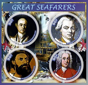 Stamps. Ships,  Great Seafarers 2019 year 1+1 sheets perforated