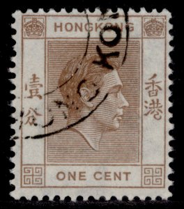 HONG KONG GVI SG140a, 1c pale brown, FINE USED. Cat £12.