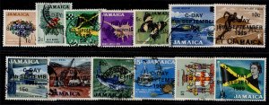 JAMAICA QEII SG280-292, 1969 decimal currency set, FINE USED. Cat £19.