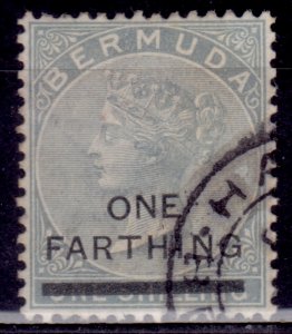 Bermuda 1901, Queen Victoria, 1f on 1sh surcharge, sc#26, used