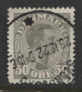 Denmark - Scott 122 - King Christian X Issue -1922 - Used - Single 50o Stamp