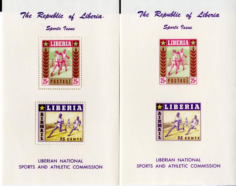 LIBERIA C90a SET OF 2 S/S PERF & IMPERF SCV $36.00 BIN $20.00