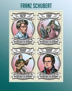 BURUNDI 2013 - Franz Schubert M/S. Official issues.