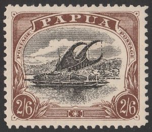 PAPUA 1907 Lakatoi large Papua 2/6, perf 11, wmk Crown double-lined A.