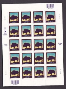 USA-Sc#3468- id12-unused NH sheet-American Buffalo-2001-