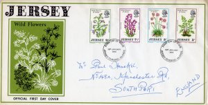 Jersey 1972 Sc#61/64  WILD FLOWERS Set (4) Official FDC