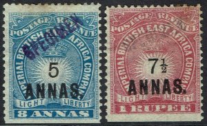 BRITISH EAST AFRICA 1894 SURCHARGE SPECIMEN SET 