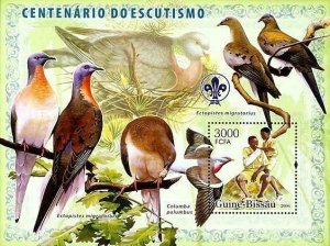 Scout Stamp Bird Pigeons Columba Palumbus Nest S/S MNH #3409/Bl.568