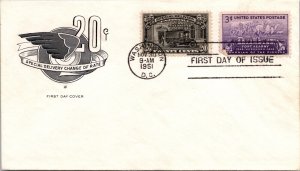 FDC 1951 SC #E19 SD7 Farnam Cachet - Washington DC - Pair - J2960