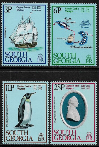 South Georgia #52-5 MNH Set - Captain Cook's Voyages