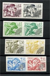 FRANCE,PRECANCEL STAMPS MUSHROOMS, COLOR PROOFS IN PAIRS	
