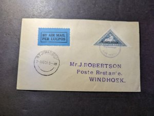 1931 Dutch SWA Airmail Internal First Flight Cover FFC Otjiwarongo to Windhoek