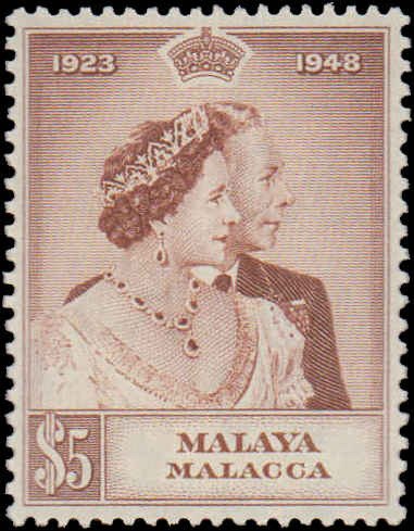 Malaya Malacca #1-2, Complete Set(2), 1948, Royalty, Hinged