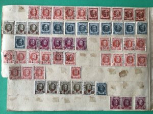 Belgium pre cancel stamps on 2 old album part pages Ref A8442