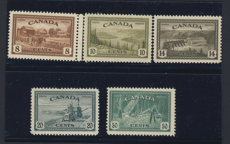Canada MH Peace Issue (5x ) #268-272-50c  4x MNH 1x MH VF GV= $55.00