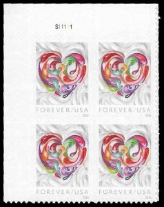 PCBstamps  US #5036 PB $1.96(4x{49c})Quilled Paper Hearts, MNH, (PB-1a)