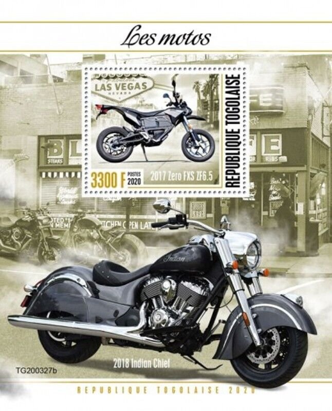 Togo - 2020 Motorcycles - Stamp Souvenir Sheet - TG200327b