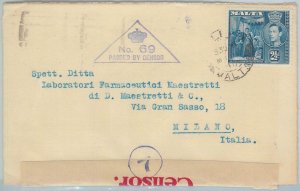 77319  - MALTA  -  POSTAL HISTORY - Censored COVER to ITALY  1940