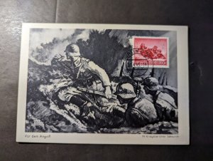 1945 Germany Military Maxi Postcard Cover Berlin C25 Soldiers Before the Attack