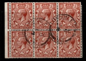 GB SGNB14y 1924 1½d RED-BROWN WMK UPRIGHT CANCELLED LONDON E.C. UNUSED