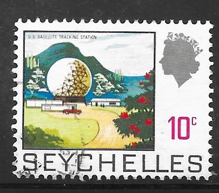 Seychelles 258: 10c Satellite Observation Station, 1969, used, VF