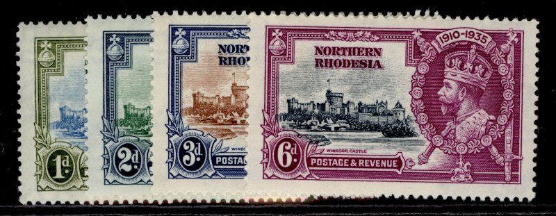 NORTHERN RHODESIA GV SG18-21, SILVER JUBILEE set, M MINT. Cat £20.