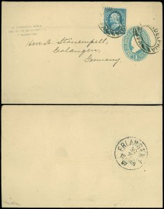 1897 Philly, DR Charles P Noble C/C, For'n Dest- ERLANGEN GERMANY, #W301 WRAPPER