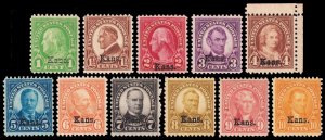 United States Scott 658-668 (1929) Mint H F-VF, Complete Set, CV $216.25 M