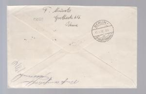 1938 Odry Odrau Czechoslovakia registered Cover to Germany # 241-242 label