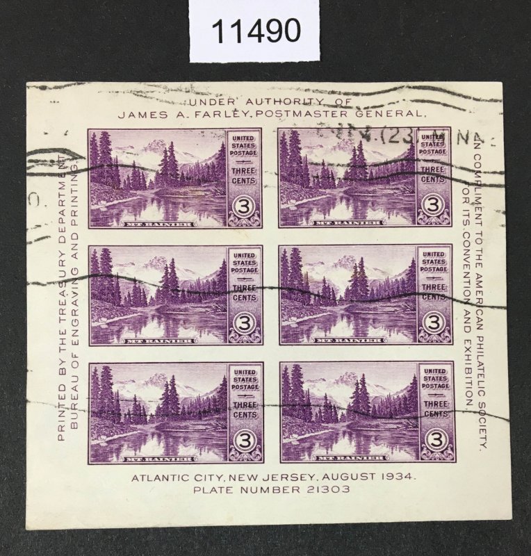 MOMEN: US STAMPS # 750 SHEET  USED $28 LOT #11490