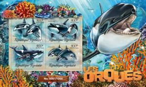 TOGO 2016 SHEET WHALES ORCAS MARINE LIFE tg16214a