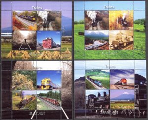 Malawi 2011 Trains Locomotives 4 sheets MNH Cinderella {22}