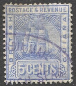 BRITISH GUIANA 1907 Sc 175, used 5c Ship, West Indies Ship Cancel