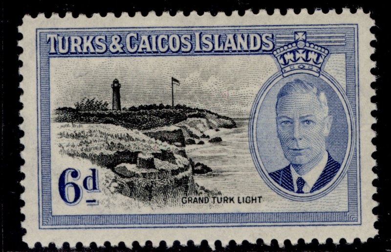 TURKS & CAICOS ISLANDS GVI SG228, 6d black & blue  ., M MINT. 