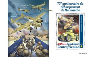 Military Stamps Central African Rep 2019 MNH WWII WW2 D-Day Normandy 1v S/S