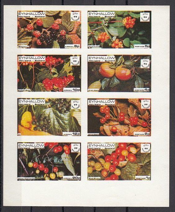 Eynhallow, 1974 issue. Fruits & Berries with Scout Anniversary noted. IMPERF.