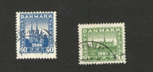 DENMARK-TWO USED STAMPS - 1920.