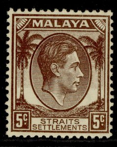 MALAYSIA - Straits Settlements GVI SG281, 5c brown, M MINT. Cat £24.