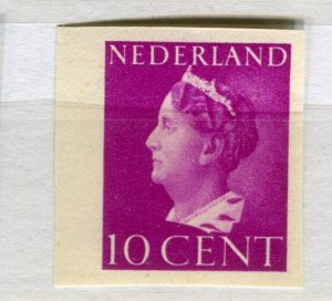 NETHERLANDS; 1940 early Wilhelmina issue IMPERF VARIETY Mint MNH 10c. unmounted