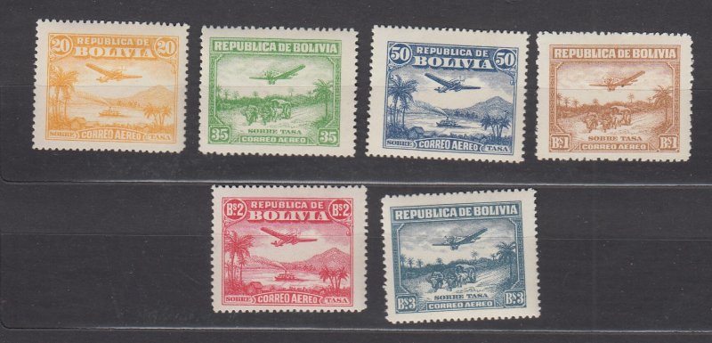 J40086 JL stamps 1930 better bolivia hv,s of set #c29-34 airplanes airmails