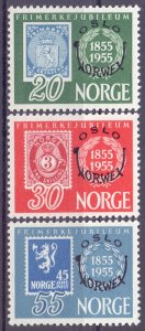 Norway. 1955. 393-95. Stamp on stamp. MNH.