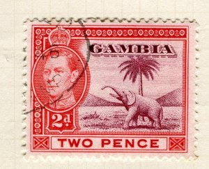 GAMBIA; 1938 early GVI pictorial issue fine used 2d. value